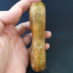 Antique Chinese Song Dynasty Calligraphy Stone carved yellow Jade Stone