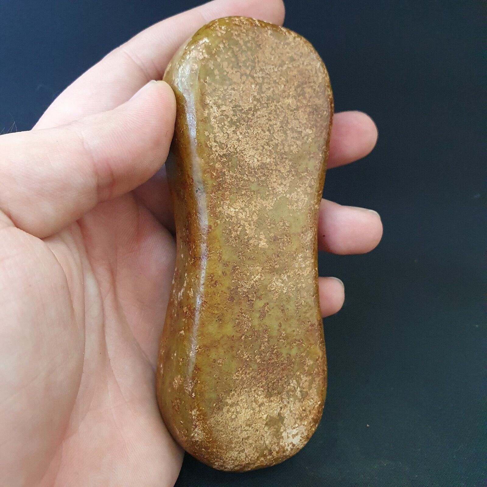 Antique Chinese Song Dynasty Calligraphy Stone carved yellow Jade Stone