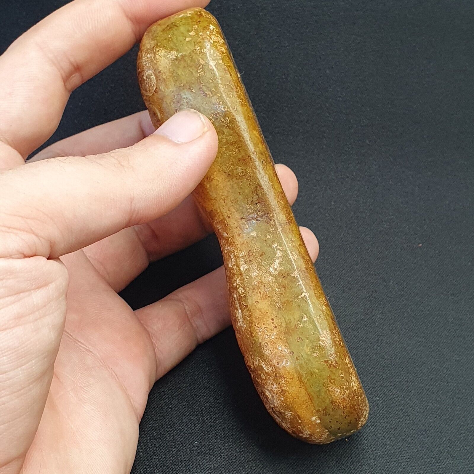 Antique Chinese Song Dynasty Calligraphy Stone carved yellow Jade Stone