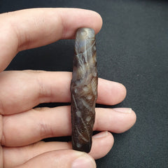 Antique Ancient Indo Tibetan Carving Agate Eye stone Bead Amulet Animal & hunter
