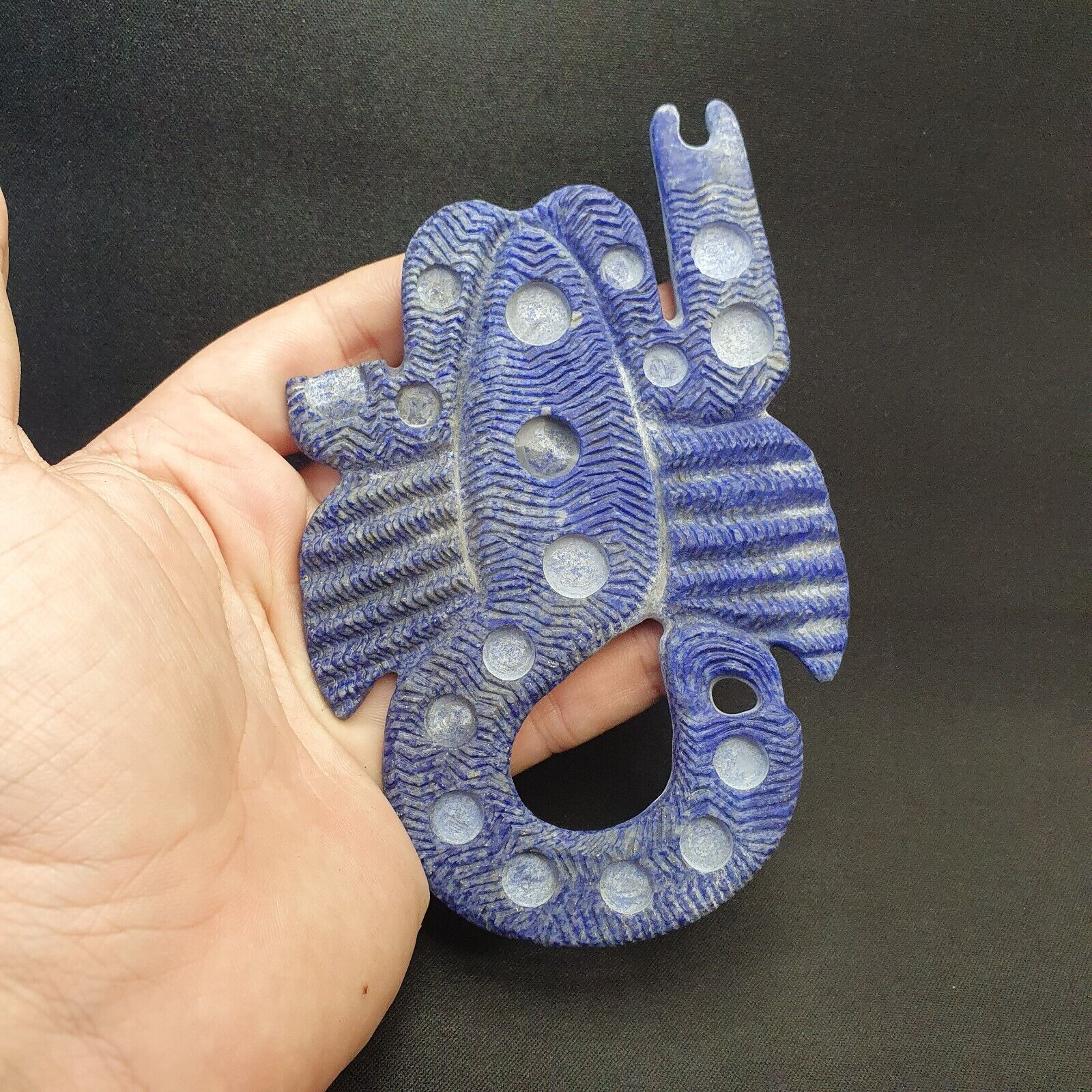 Ancient Jiroft Civilizationblue Lapis Lazuli Stone figure of mystical Scorpion