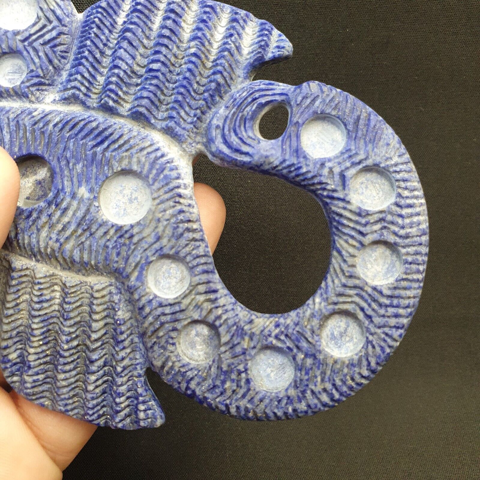 Ancient Jiroft Civilizationblue Lapis Lazuli Stone figure of mystical Scorpion