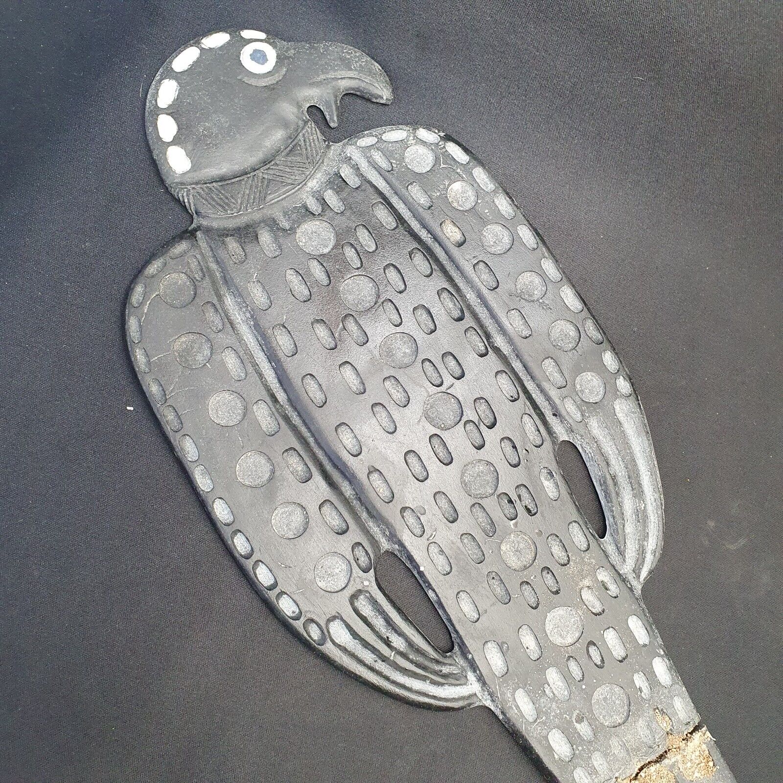Ancient Jiroft Civilization Black Chlorite Stone figure of mystical Bird