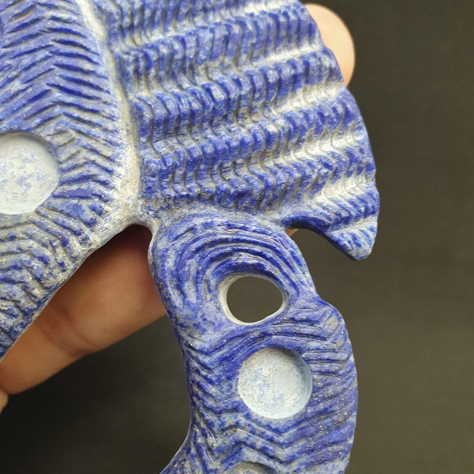 Ancient Jiroft Civilizationblue Lapis Lazuli Stone figure of mystical Scorpion