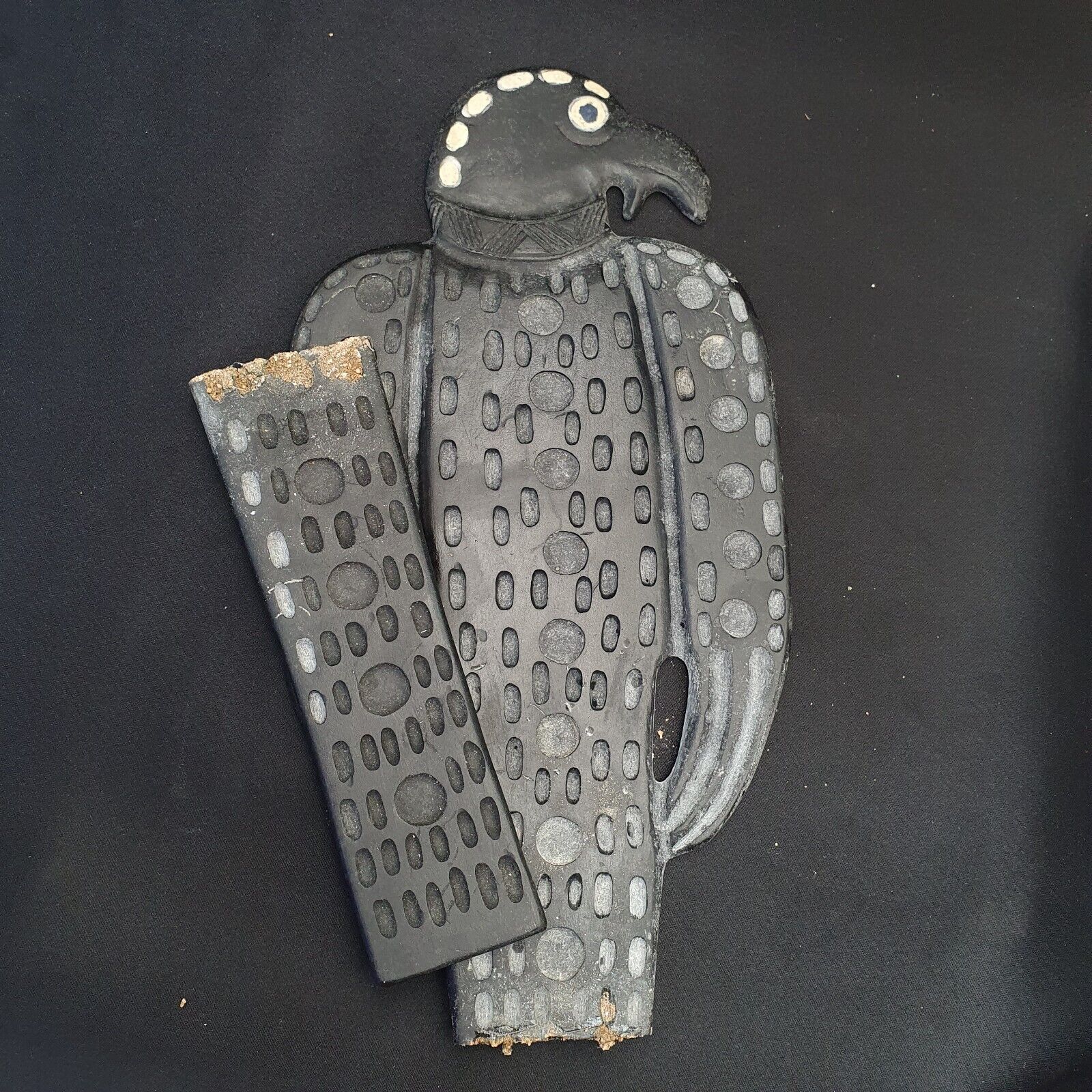 Ancient Jiroft Civilization Black Chlorite Stone figure of mystical Bird