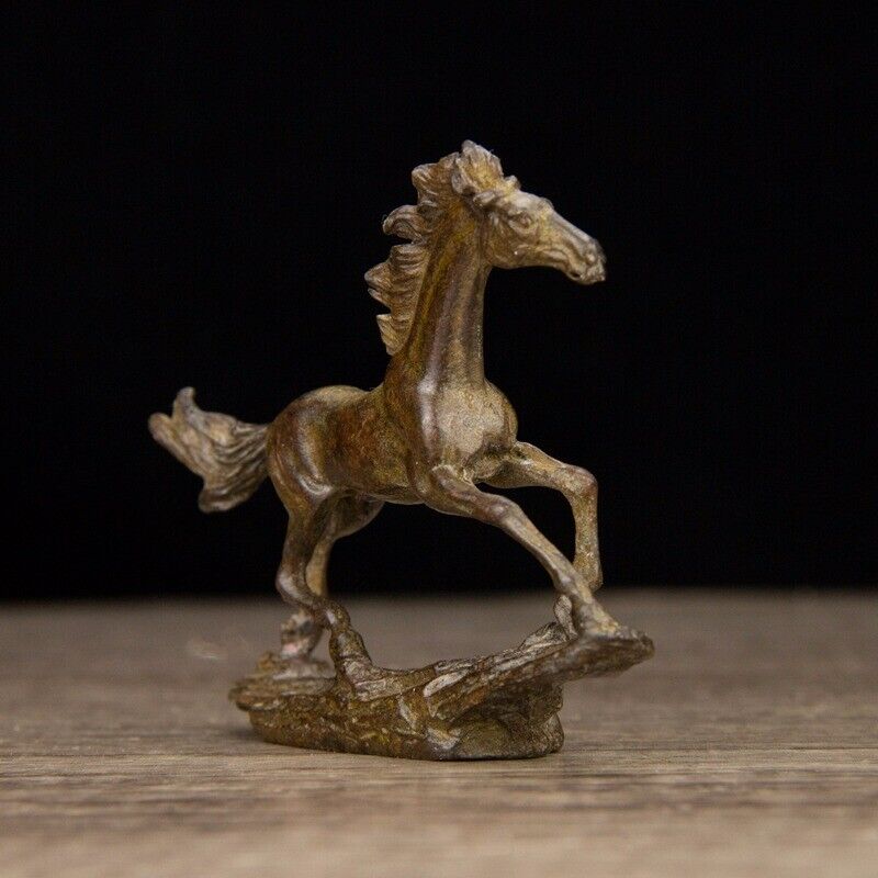 Antike chinesische klassische Sammlung von kleinen Pferden aus reiner Kupferbronze