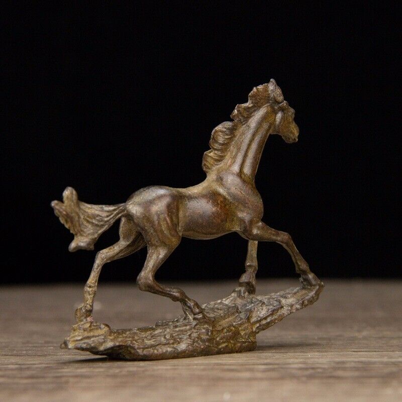 Antike chinesische klassische Sammlung von kleinen Pferden aus reiner Kupferbronze