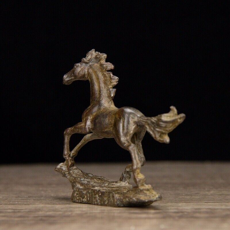 Antike chinesische klassische Sammlung von kleinen Pferden aus reiner Kupferbronze