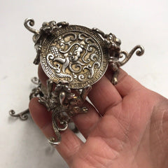 Antique Chinese classical collection of small decoration pure copper Silver Gild