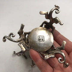 Antique Chinese classical collection of small decoration pure copper Silver Gild