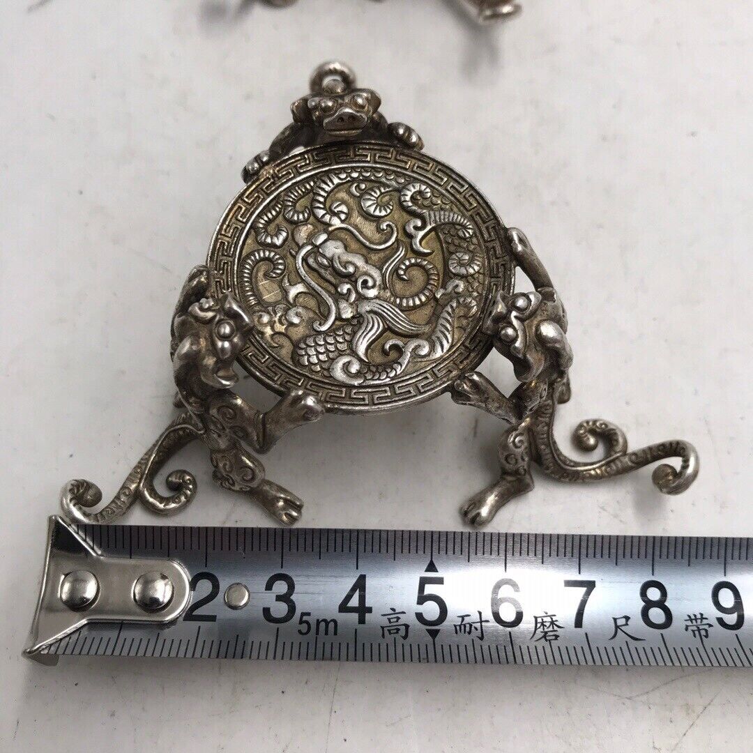 Antique Chinese classical collection of small decoration pure copper Silver Gild