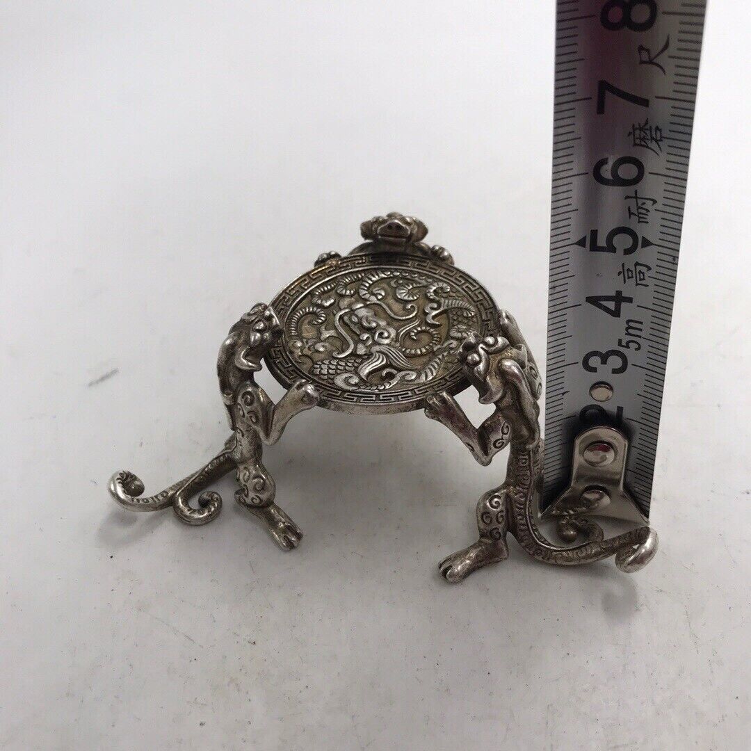 Antique Chinese classical collection of small decoration pure copper Silver Gild