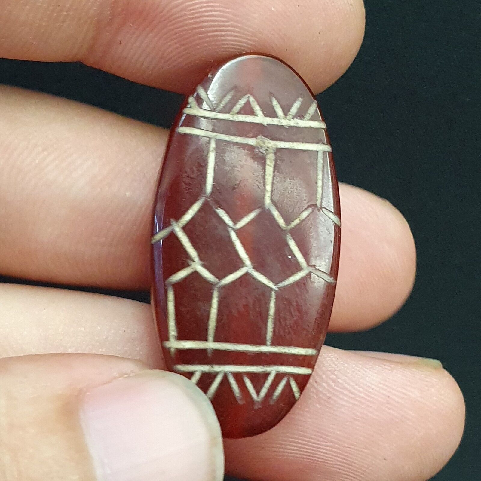 HIMALAYAN Indo Tibetan Central Asian Etched Agate beads Decorated beads Lot