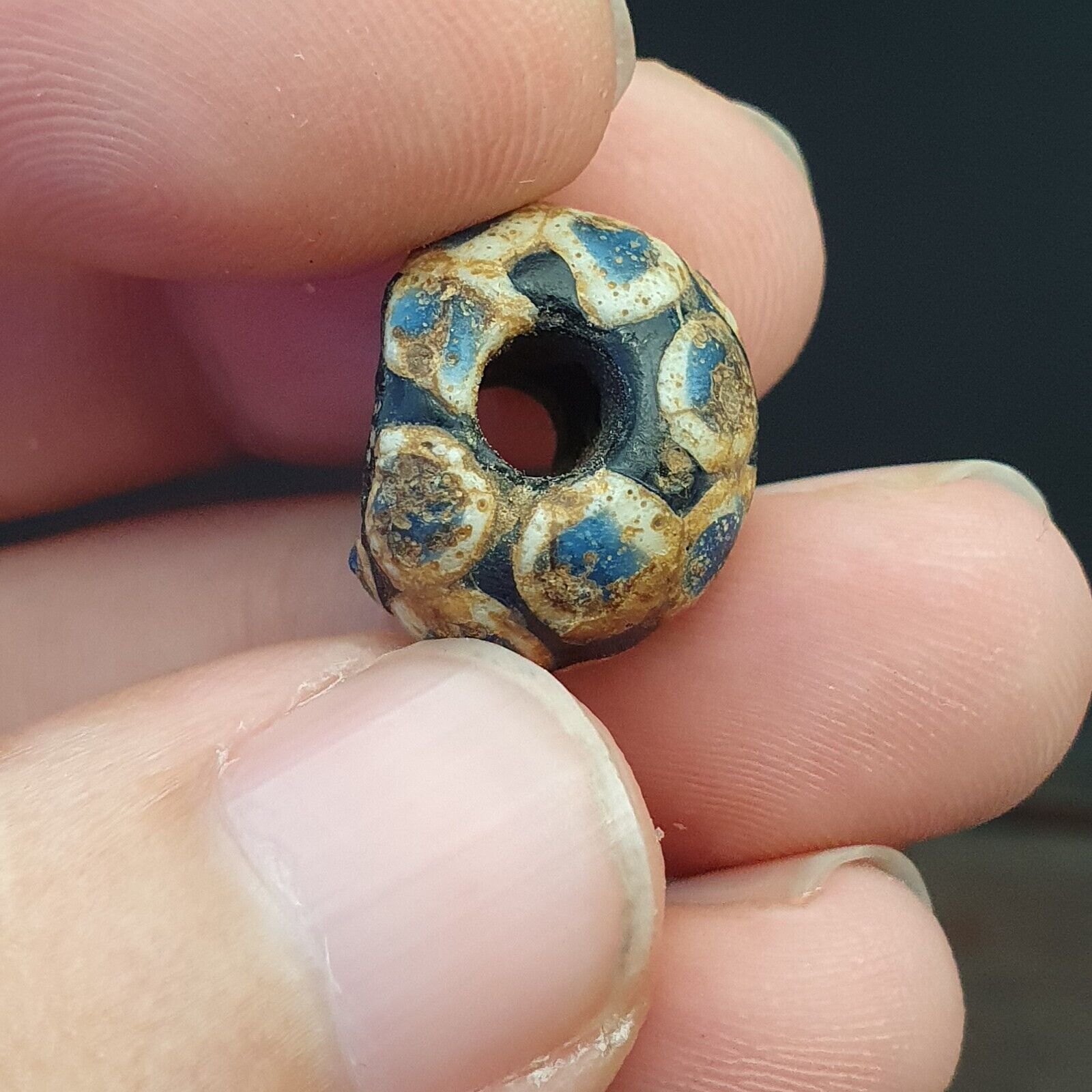 LOT 5 Antique ANCIENT ROMAN . MOSAIC GLASS BEAD. 300 - 400 A.D LT-RB501