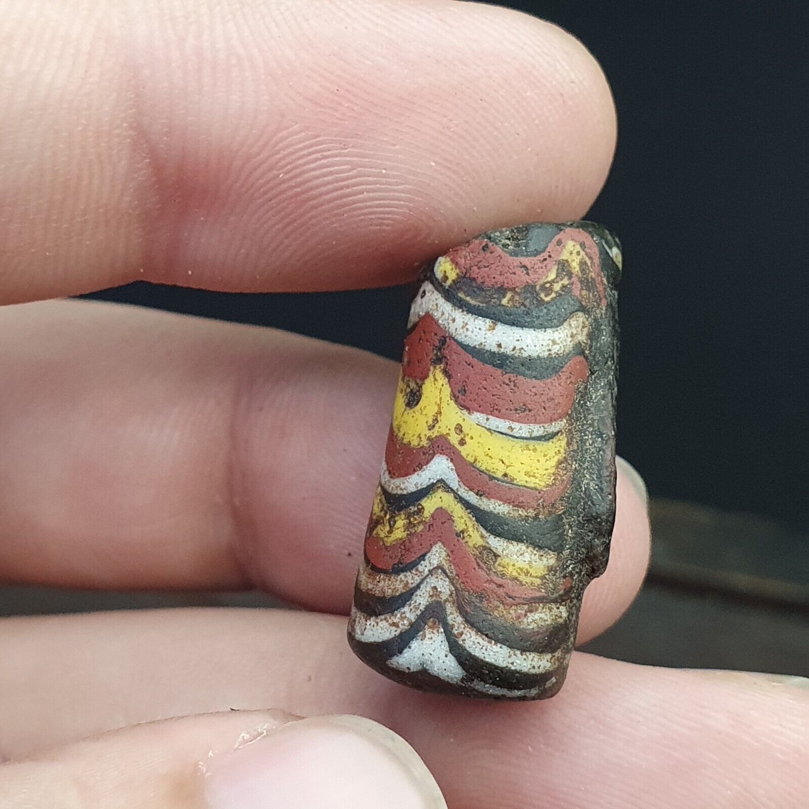 ANCIENT ROMAN . MOSAIC GLASS BEAD. 100 - 200 A.D RB1002