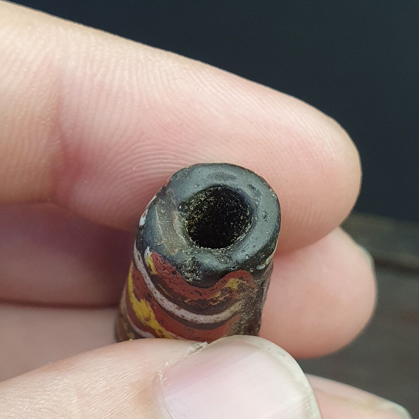 ANCIENT ROMAN . MOSAIC GLASS BEAD. 100 - 200 A.D RB1002