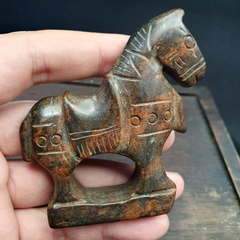 Antique Stone Chinese Jade Stone hand carved Mystic Horse Figurine