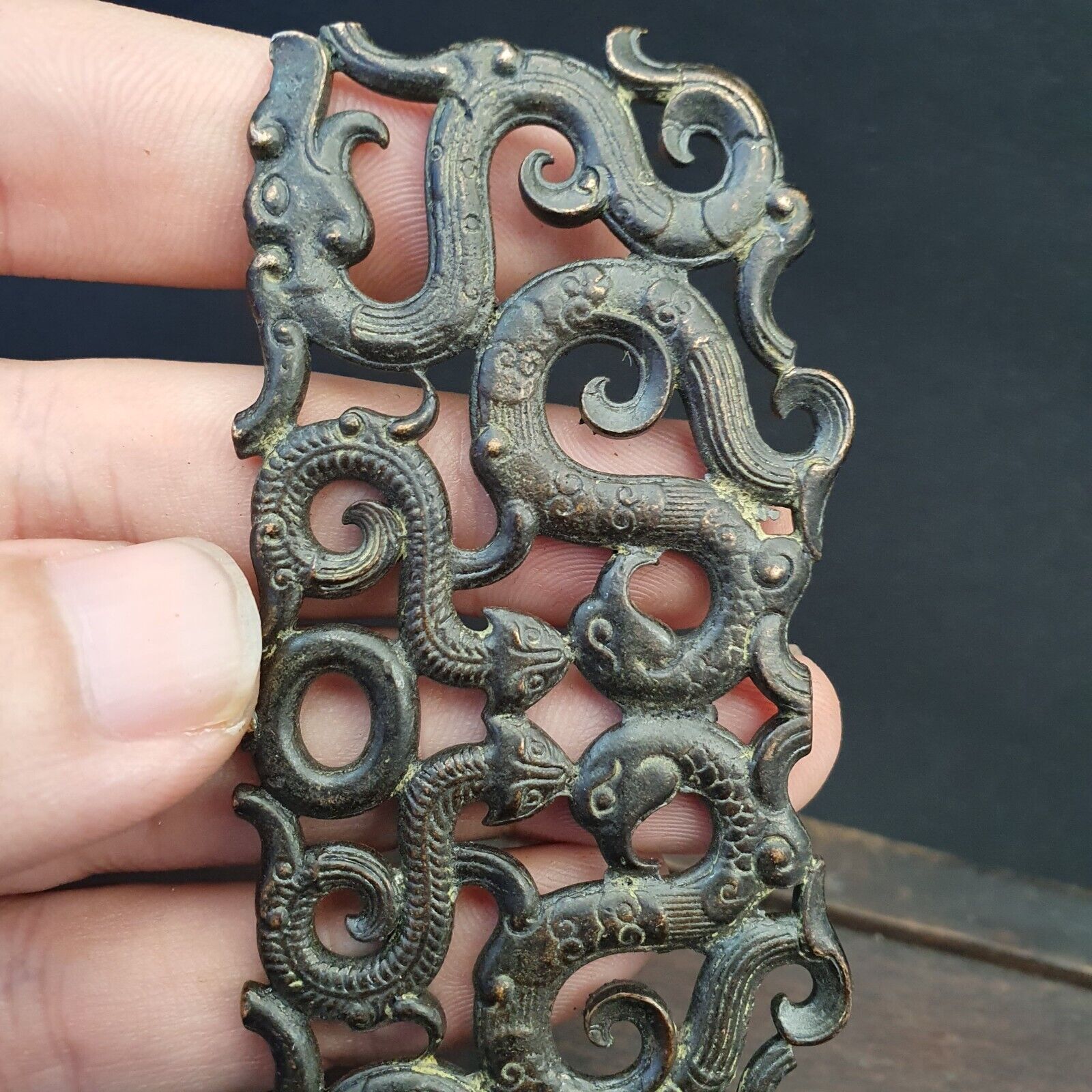 Antique Bronze Figural animal And Bird Figurine Decorated Bronze Piece