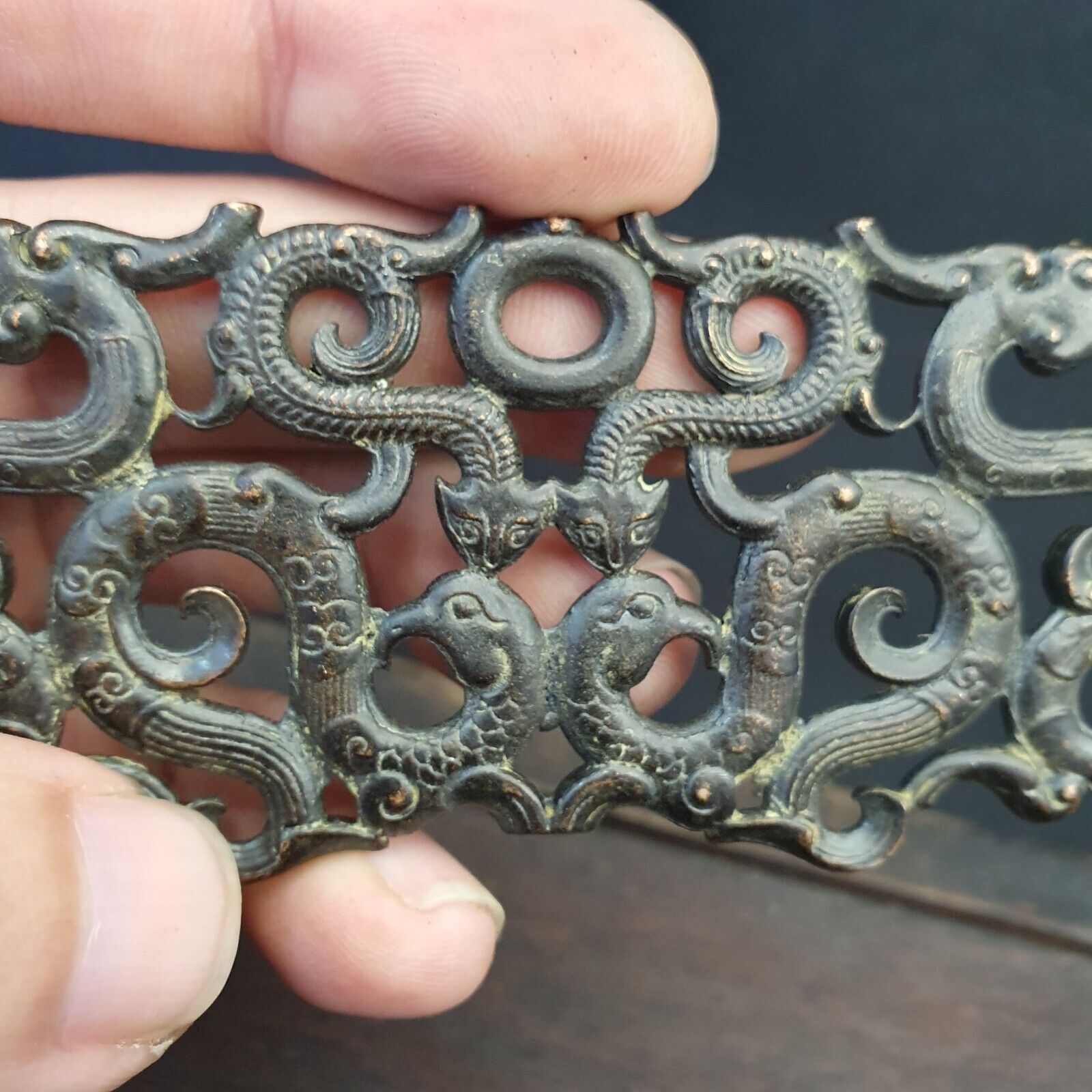 Antique Bronze Figural animal And Bird Figurine Decorated Bronze Piece