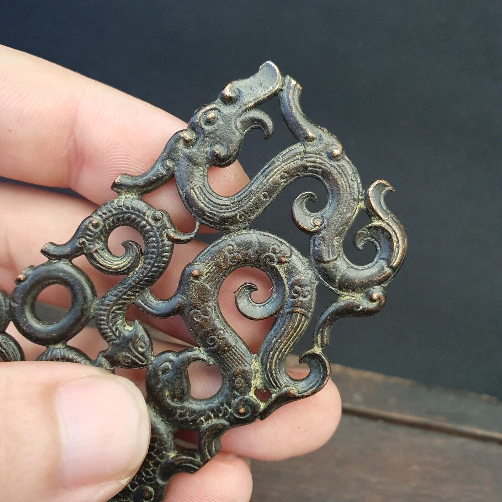 Antique Bronze Figural animal And Bird Figurine Decorated Bronze Piece
