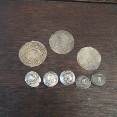 8 pcs. Medieval Islamic silver coins Himyar DIRHAM, Abbasid, Himyarite Kingdom