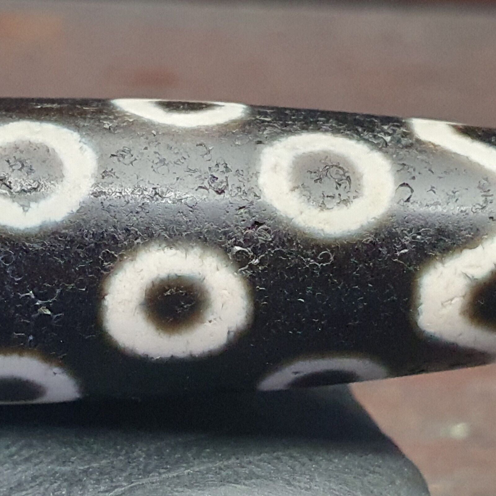 Vintage OLD Himalayan Indo Tibetan rare EYES Patterns eye Dzi Amulet Beads