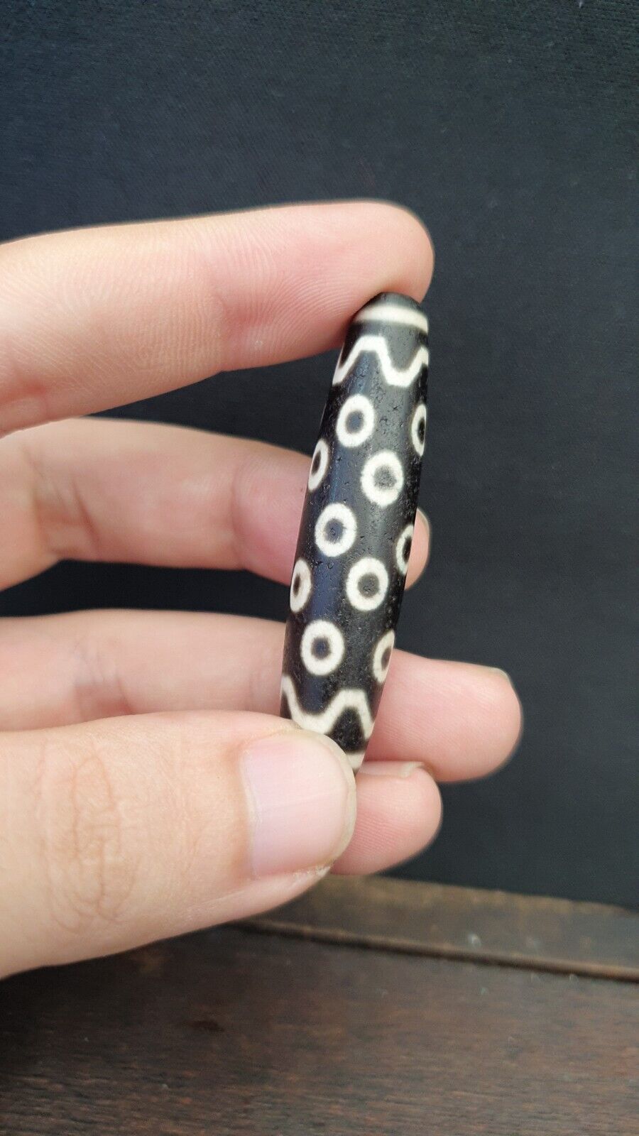 老式舊喜馬拉雅印度西藏罕見眼睛圖案眼睛天珠護身符珠