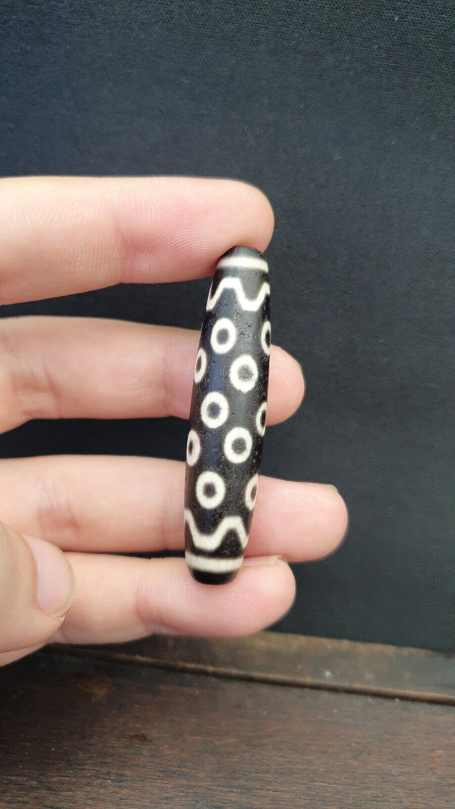 Vintage OLD Himalayan Indo Tibetan rare EYES Patterns eye Dzi Amulet Beads