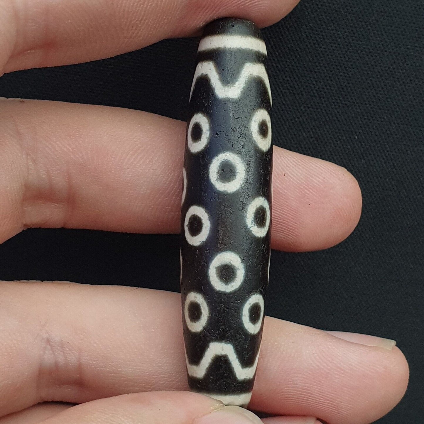 老式舊喜馬拉雅印度西藏罕見眼睛圖案眼睛天珠護身符珠