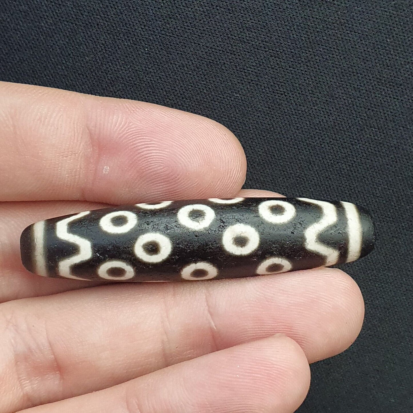 老式舊喜馬拉雅印度西藏罕見眼睛圖案眼睛天珠護身符珠