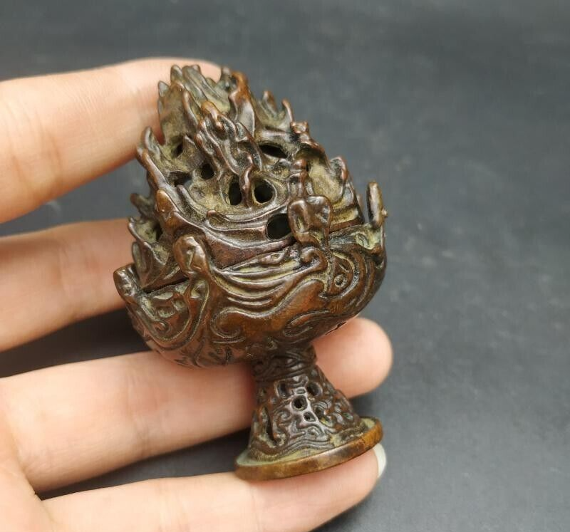 Antique Bronze Aroma Box Fragrance Antique Bronze Decorated Old Lamp