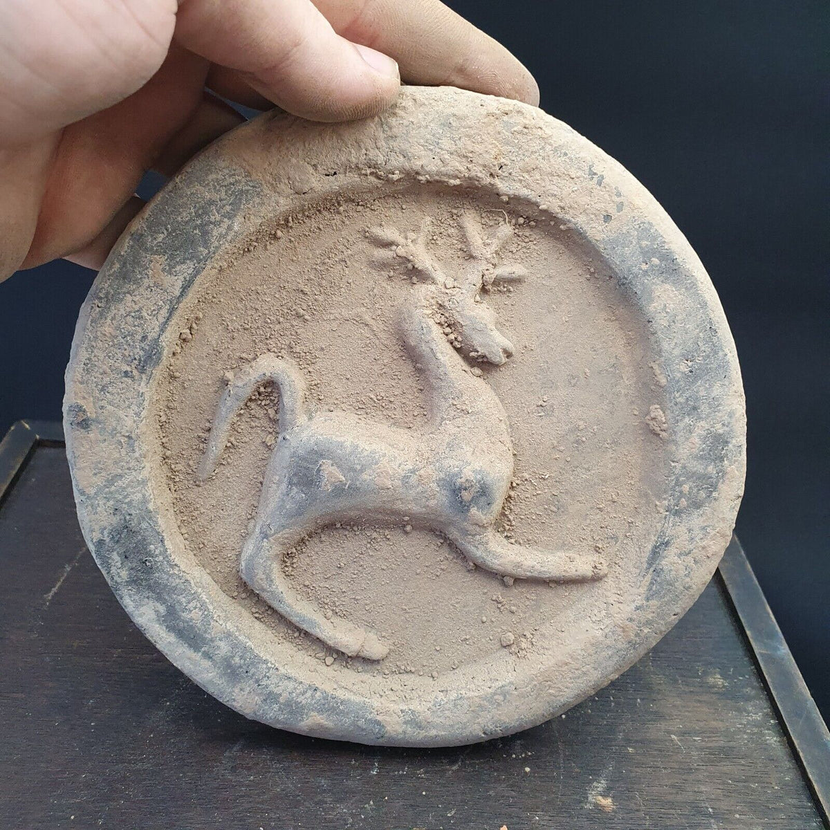 antique Old terracotta clay artifact Near Eastern Ancient Animal 1013