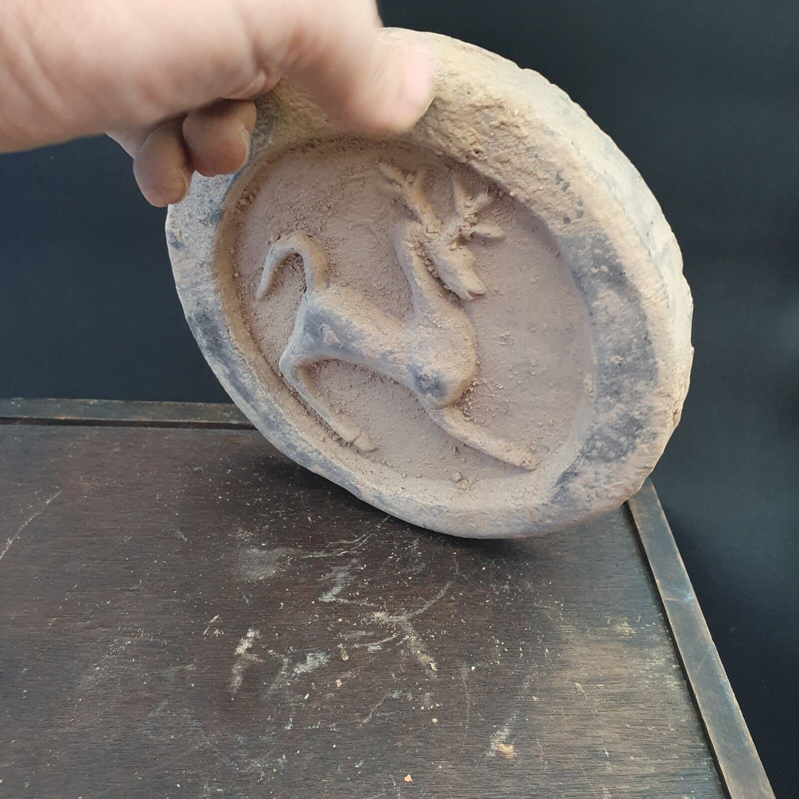 antique Old terracotta clay artifact Near Eastern Ancient Animal 1013