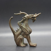 East Oasis Antique Bronze Copper Dragon Lion Figurine, Wild Animal Ornament