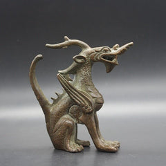 Antique Bronze copper Dragon Lion Antique Bronze Wild Animals figurine
