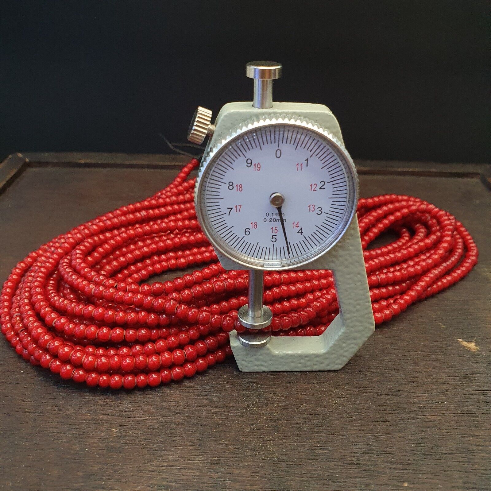 Lot 10 Strands 4.5 mm Antique Venetian RED White Heart Trade Beads long strands