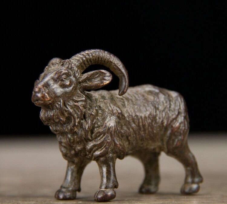 古董青銅羊古董青銅野生動物雕像
