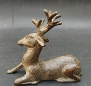 Antik-Bronze-Hirsch. Antik-Bronze-Wildtierfigur
