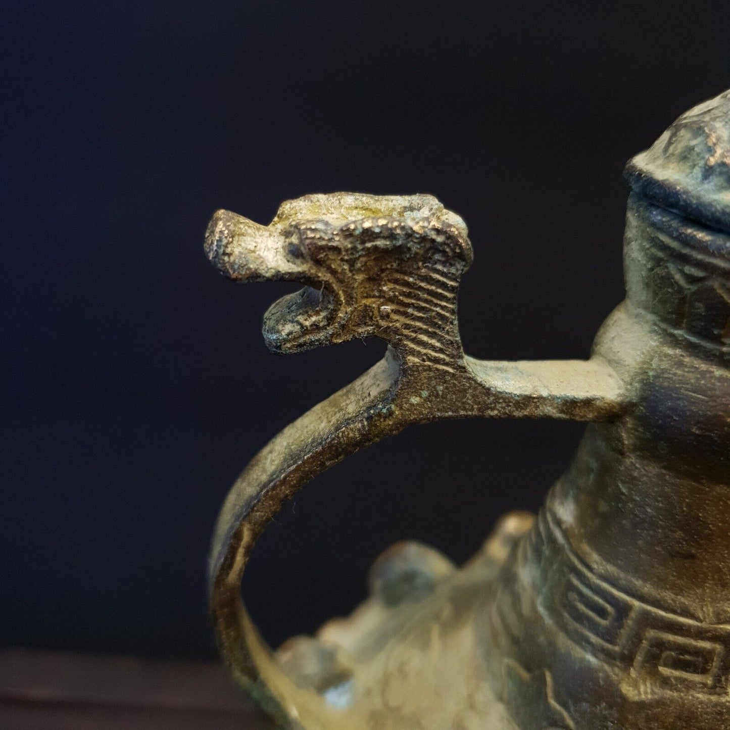 仿古青銅花瓶 JUG 漢代仿古青銅擺件工藝品雕像花瓶