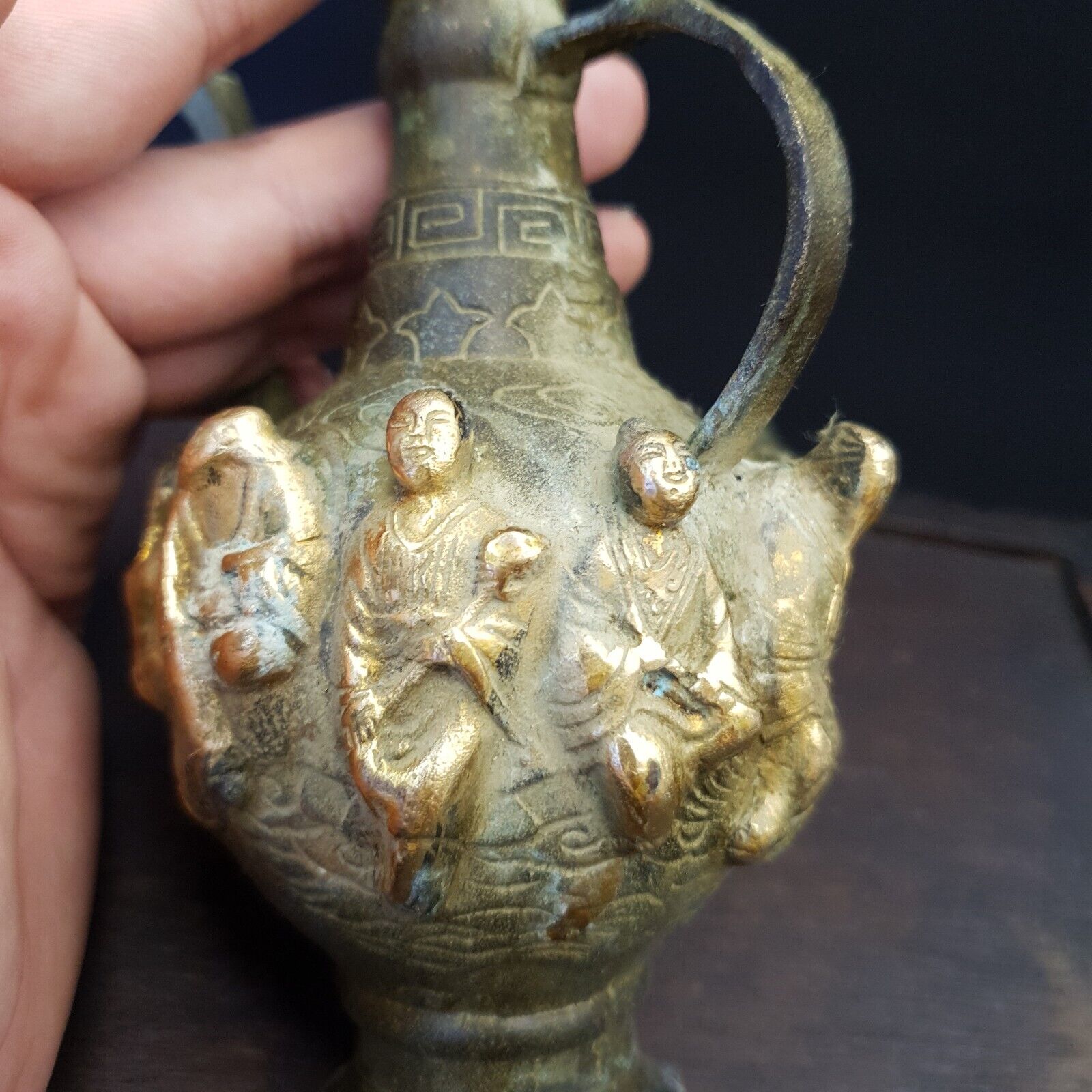 Antique Bronze Vase JUG Han Dynasty Antique Bronze Ornament Crafts figurine Vase