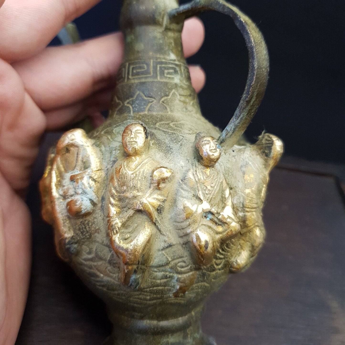 仿古青銅花瓶 JUG 漢代仿古青銅擺件工藝品雕像花瓶