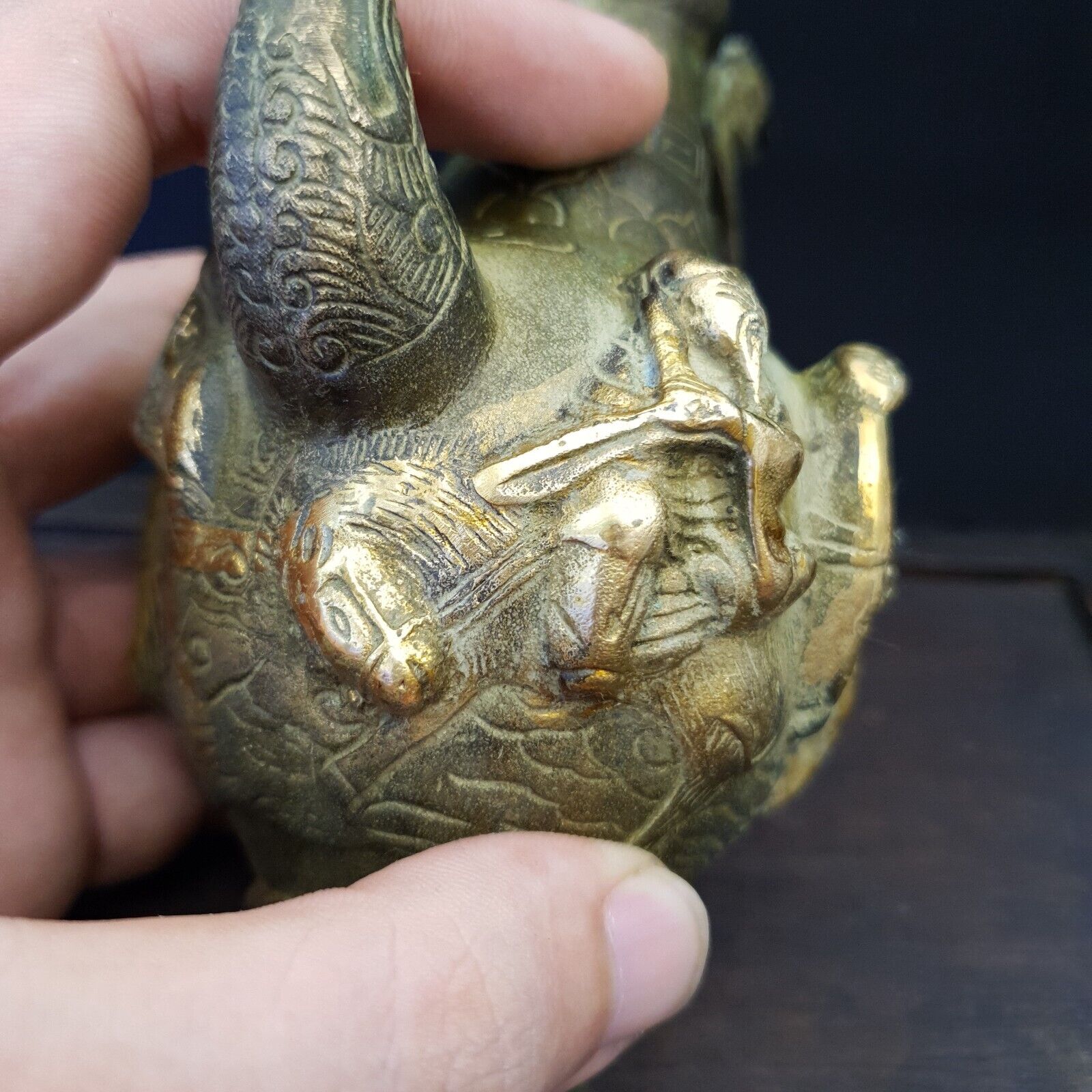 Antique Bronze Vase JUG Han Dynasty Antique Bronze Ornament Crafts figurine Vase