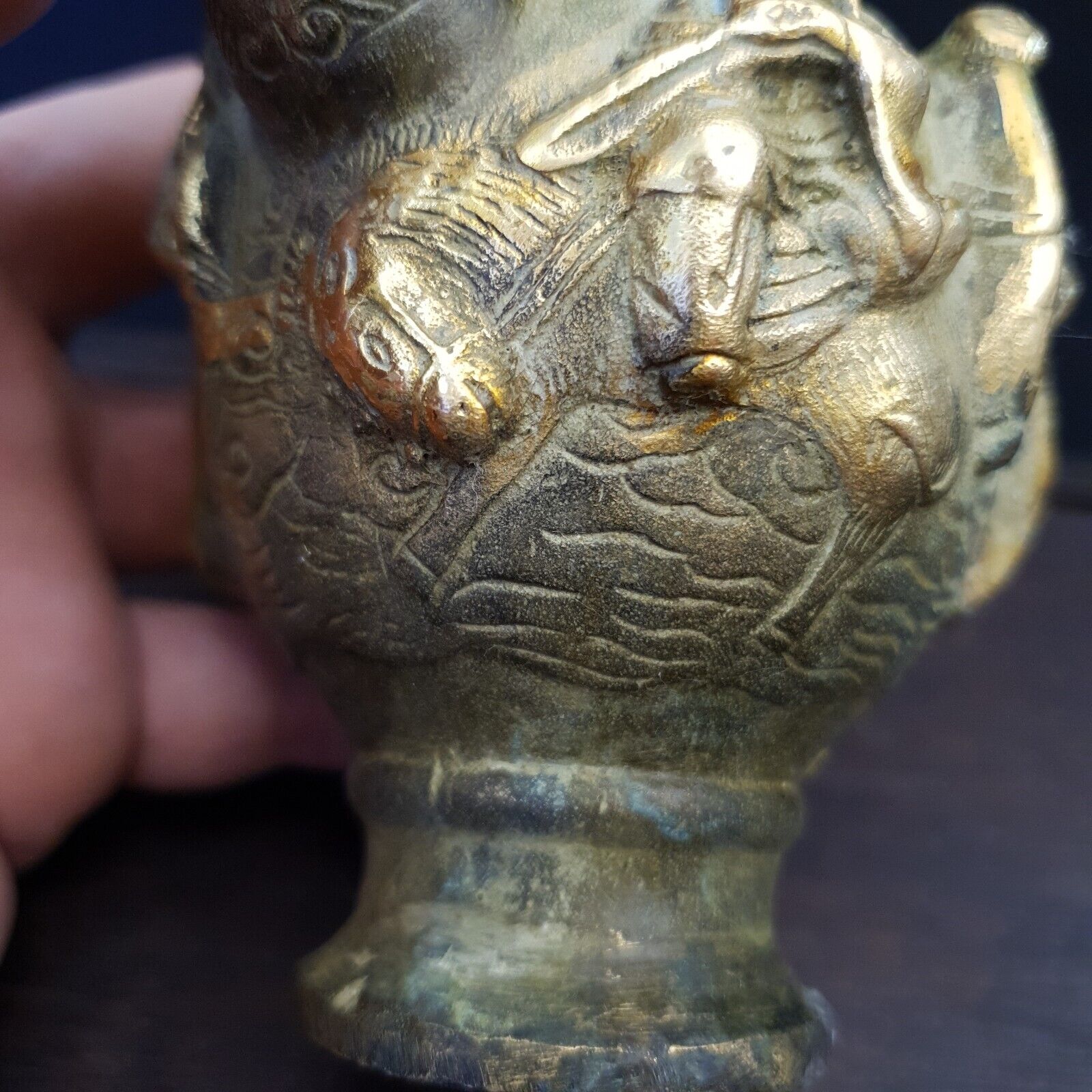 Antique Bronze Vase JUG Han Dynasty Antique Bronze Ornament Crafts figurine Vase