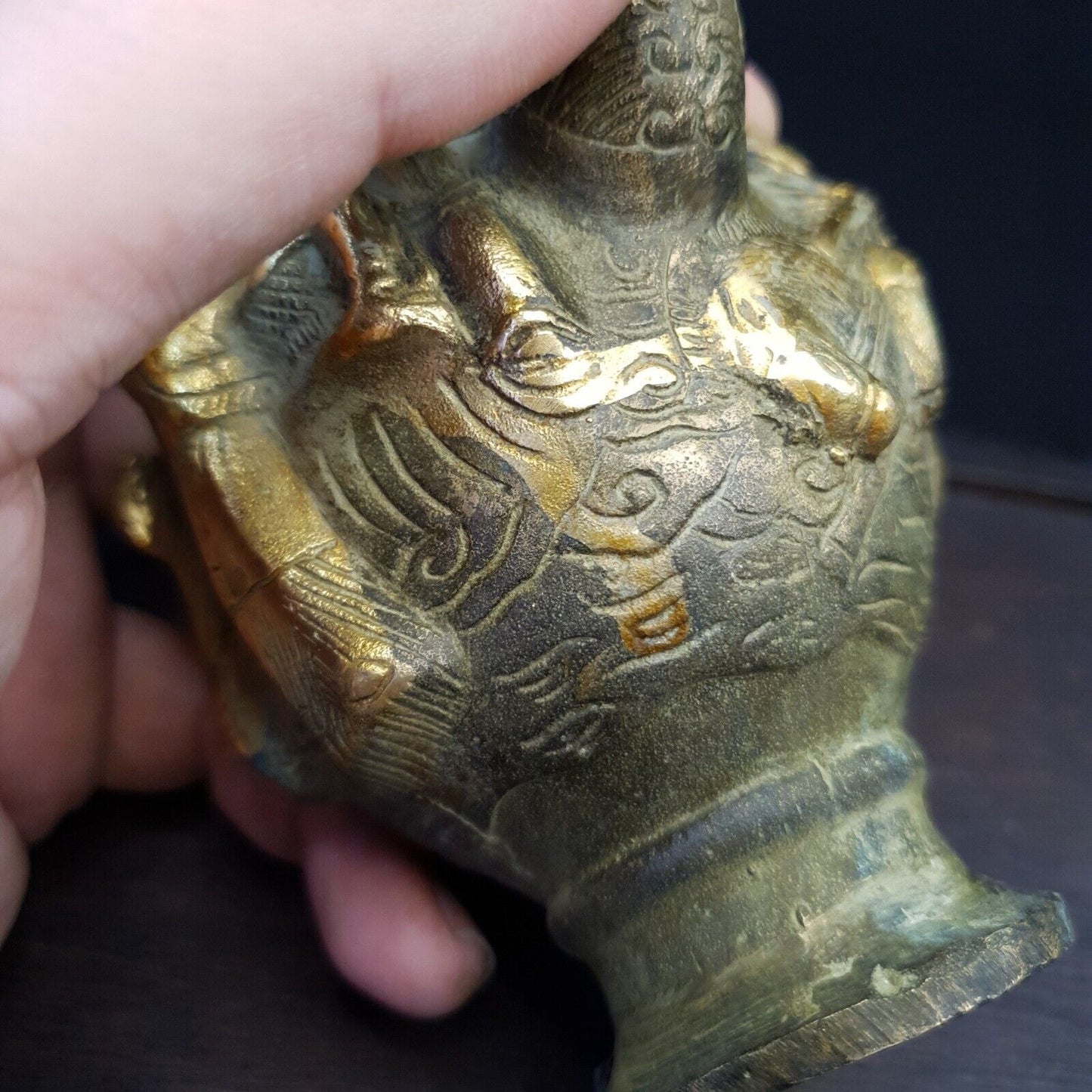 仿古青銅花瓶 JUG 漢代仿古青銅擺件工藝品雕像花瓶