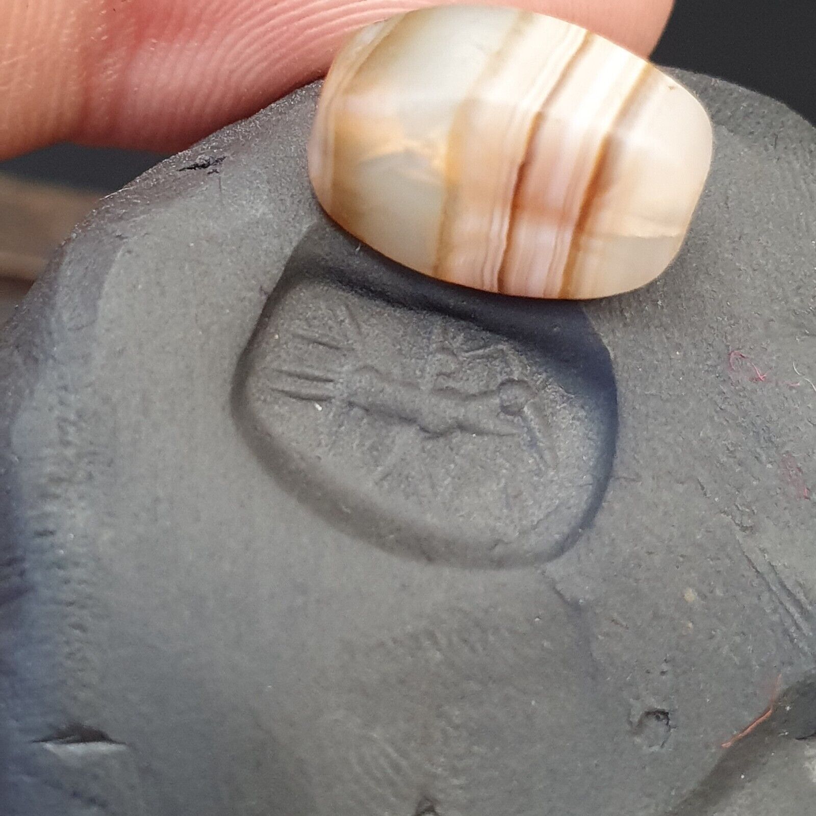 Ancient Achaemenid-Sassanian Persian Agate Pegasus Stamp Seal Very rare