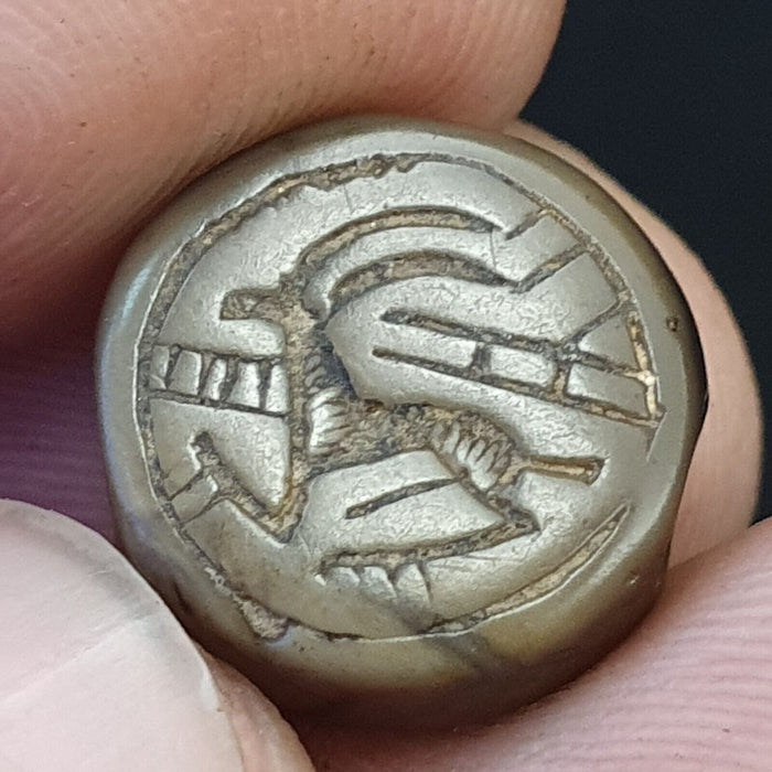 Ancient Achaemenid-Sassanian Persian Agate Pegasus Stamp Seal Very Rare