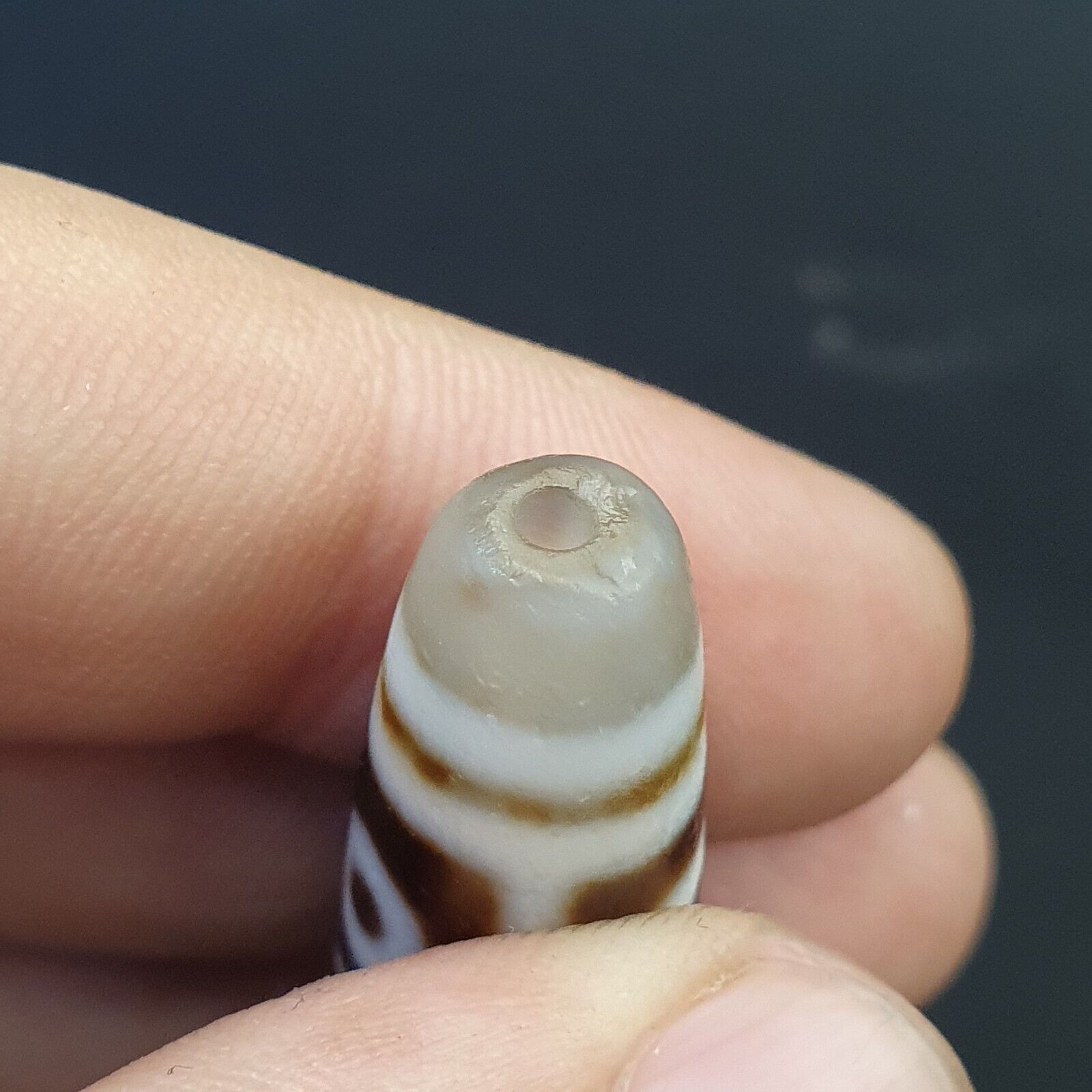 Vintage OLD Himalayan Indo Tibetan Agate rare Patterns 4 eye Dzi Amulet Bead