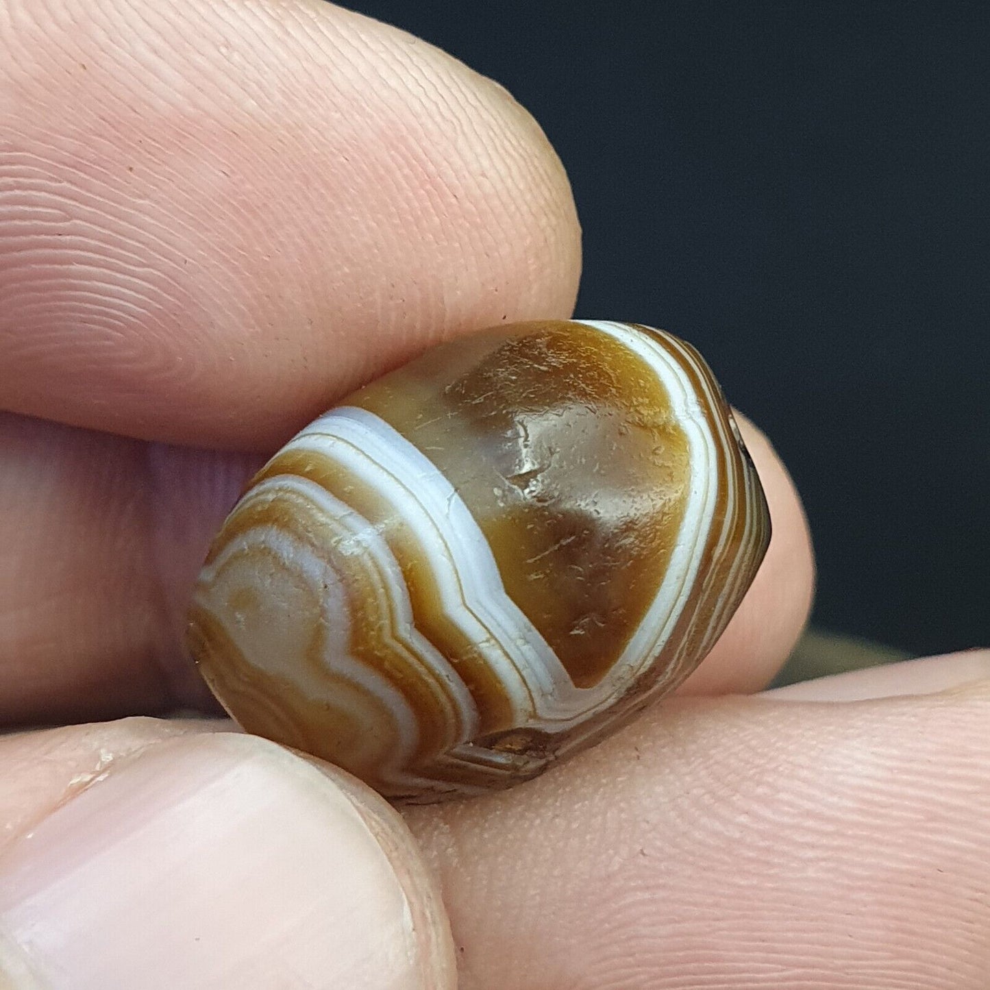 DZI Old Bead Pure Eye Indien Tibetisches Himalaya-Amulett, religiöse Antiquitäten
