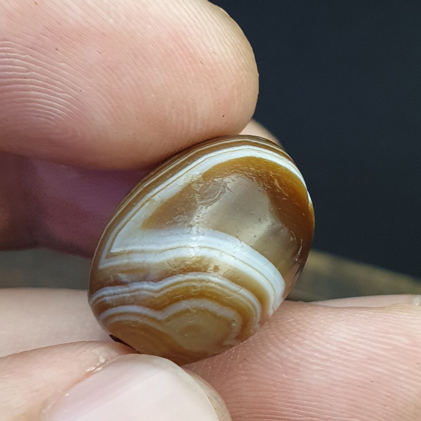 DZI Old Bead Pure Eye Indien Tibetisches Himalaya-Amulett, religiöse Antiquitäten