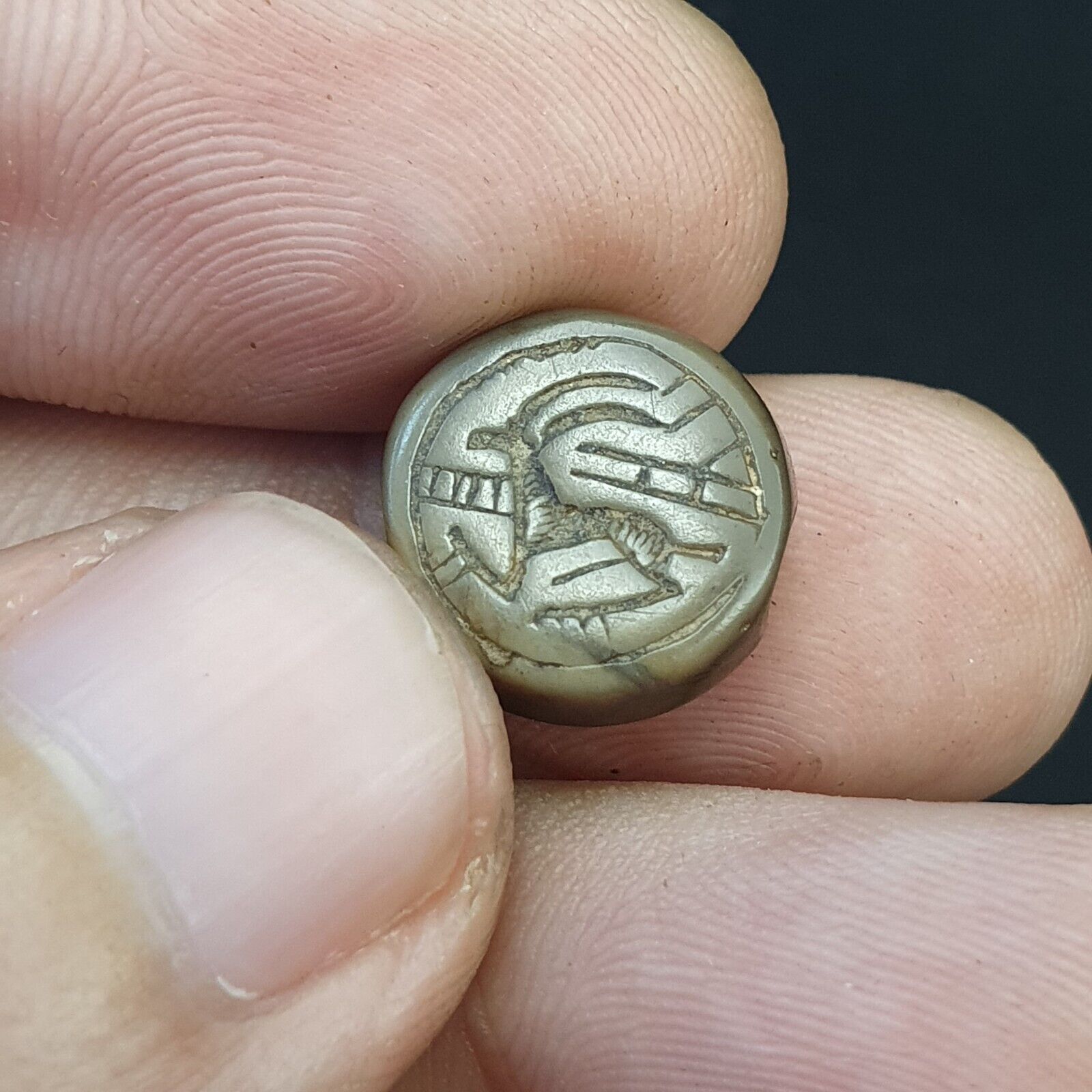 Ancient Achaemenid-Sassanian Persian Agate Pegasus Stamp Seal Very rare